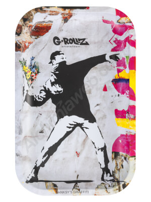 Banksy -Flower Thrower- Tray by G-Rollz