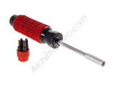 Red screwdriver with compartment