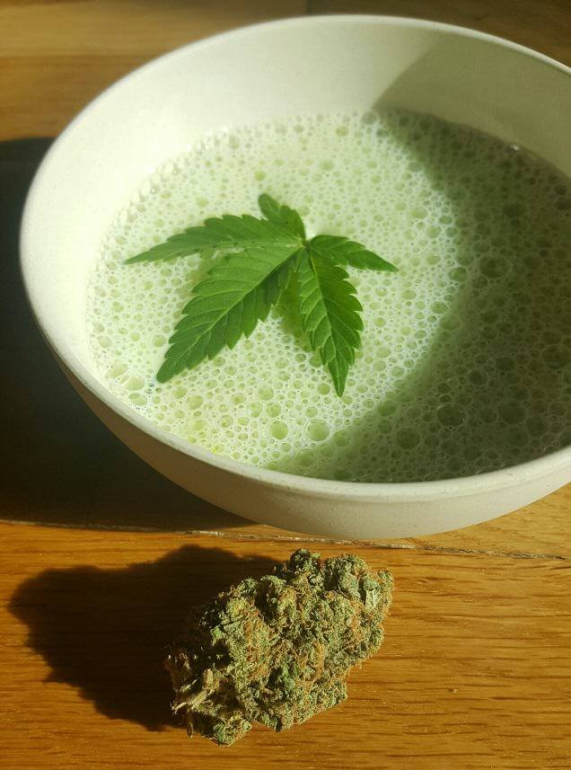 Bhang Lassi y cogollo de cannabis