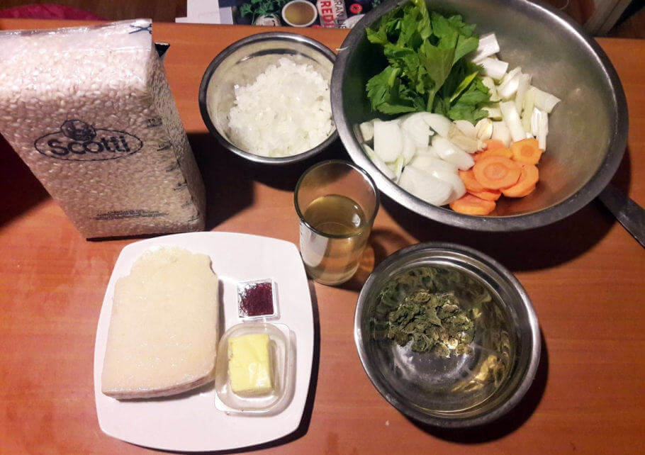 Ingredientes para nuestro risotto cannábico