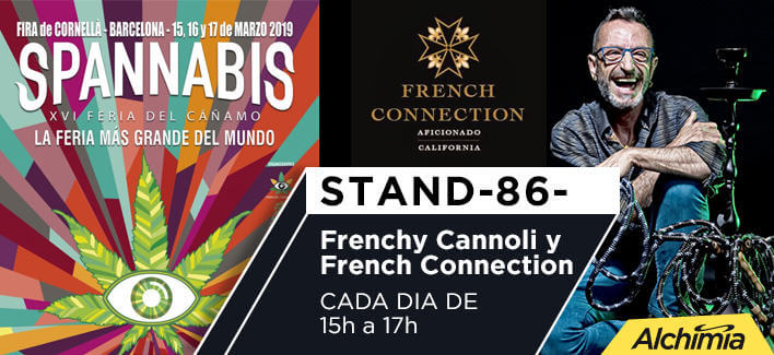 Frenchy Cannoli y French Connection en el stand Alchimia de la Spannabis