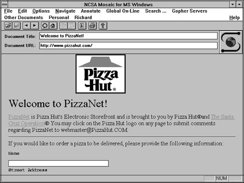 Cuando Pizza Hut era más innovadora que Microsoft.