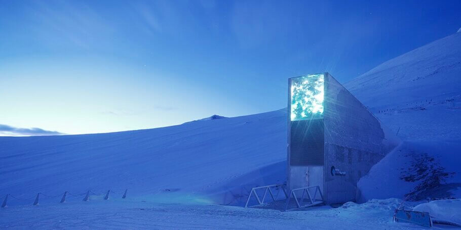 Banco Mundial de Semillas de Svalbard se conoce popularmente como ‘Doomsday Vault’ (la cámara del fin del mundo) porque es capaz de resistir terremotos, el impacto de bombas y otros desastres.