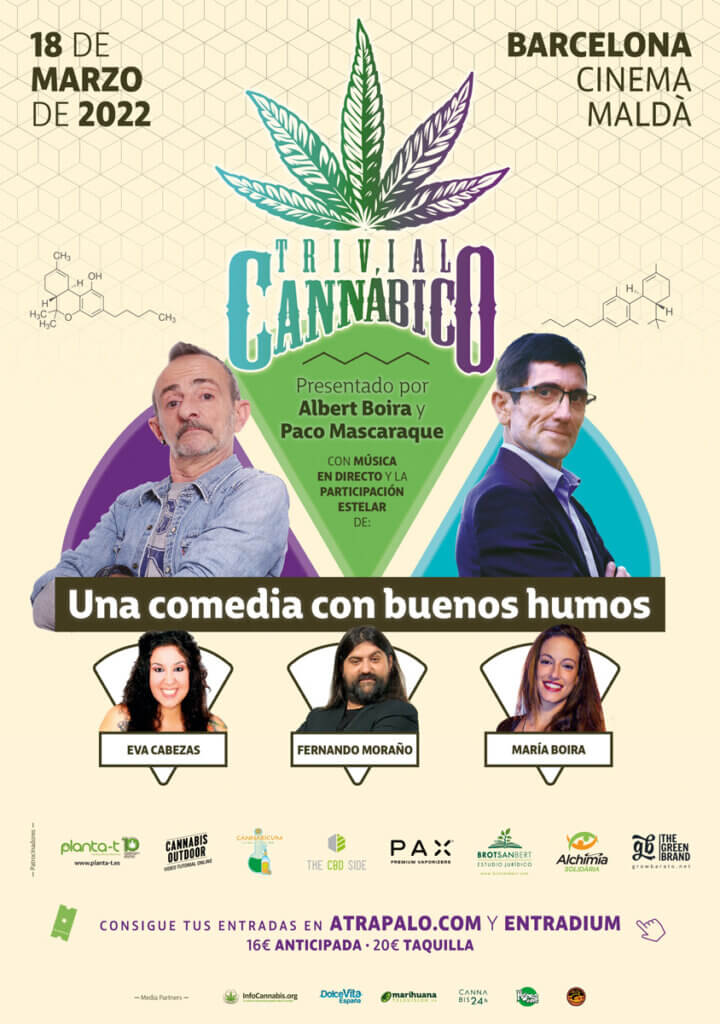 Cartel promocional para su representación en Barcelona de ‘El Trivial Cannábico, una comedia con buenos humos’ 