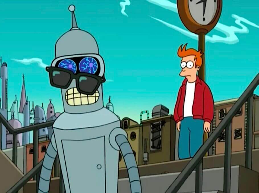 Bender tiene un cuerpo de acero y por eso le gusta ponerse como Las Grecas. ¡Lo resiste todo!