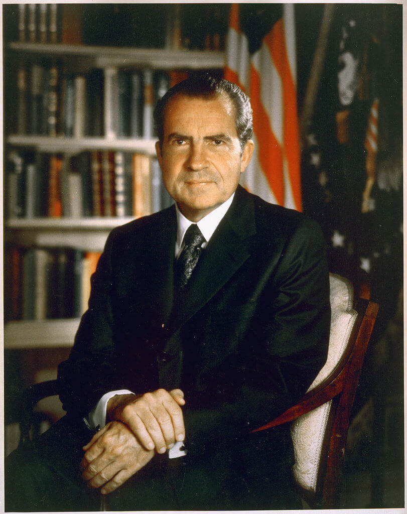 Nixon, protagonist of the Watergate scandal and partly responsible for the fact that today we know the other meaning of "deep throat".