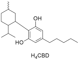 Molécula de H4CBD, un nuevo cannabinoide sintético con prometedoras propiedades