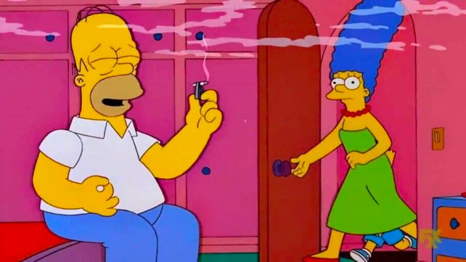 Hem vist Homer fumant marihuana i es pot dir que li agrada molt la mandanga