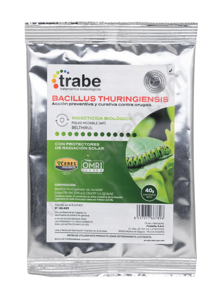 Die Bacillus Thuringiensis-Bakterien von Trabe helfen Ihnen, Raupen von Ihren Pflanzen fernzuhalten. Natürlich müssen Sie mit der Behandlung beginnen, bevor die Blüte beginnt.