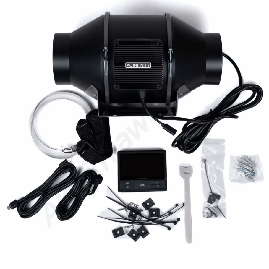 Komplettes AC Infinity-Kit mit Luftabsaugung und Klimaregler