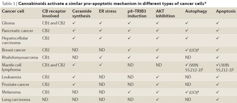 Cannabinoids induce apoptosis of various cell types