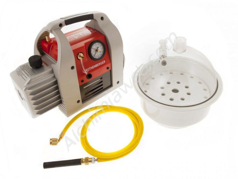Classic vacuum purging kit with pump and chamber
