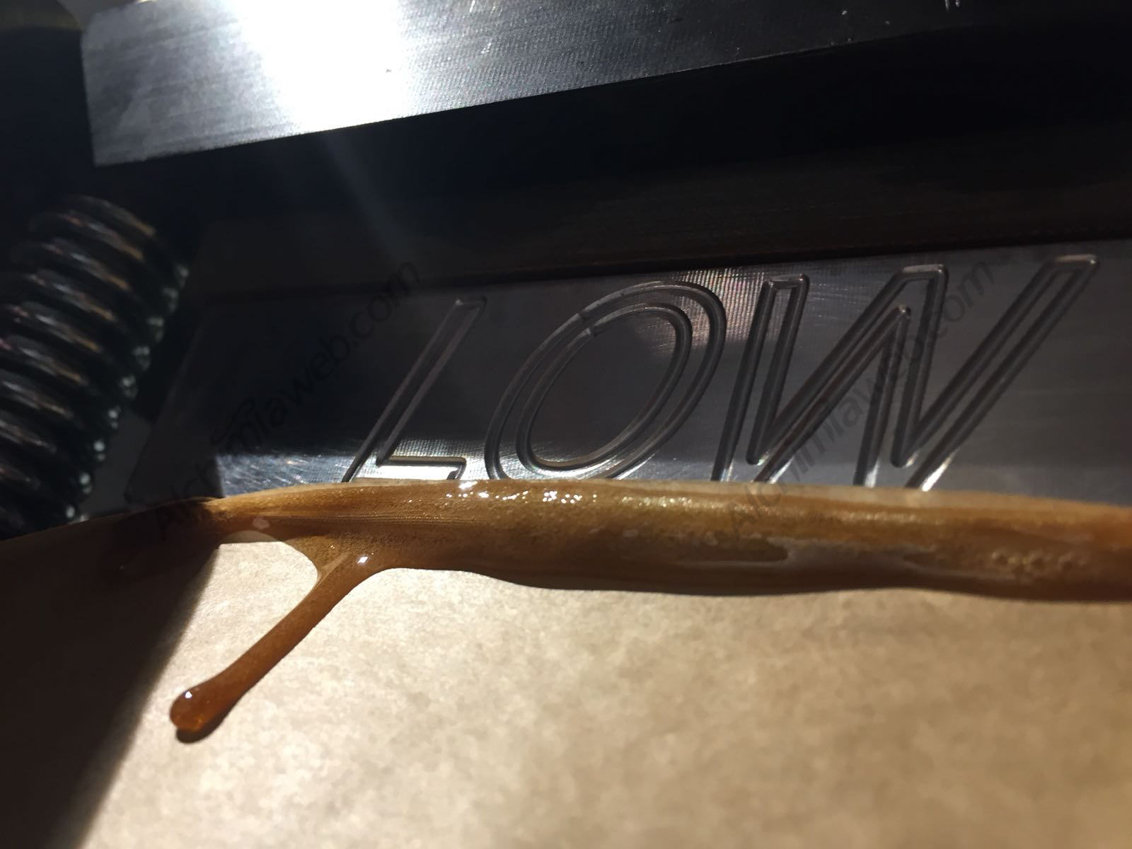 The rosin is beginning to flow