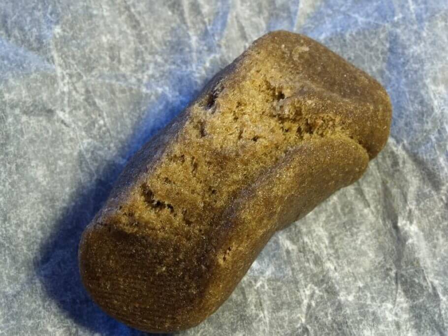 Hashish or kief? This resin has been slightly pressed by hand