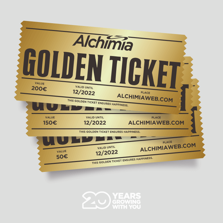 Alchimia gives away 3 Golden Tickets until the end of the year