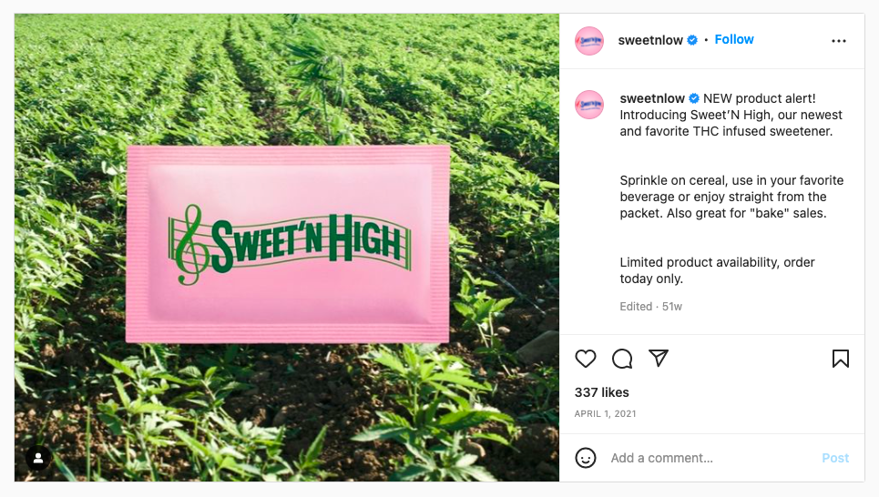 Sweet'N High, the THC-infused artificial sweetener that never was