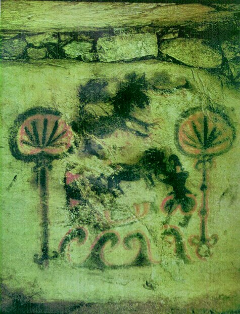 Ancient paintings with cannabis leaves found in a cave on the island of Kyushu, Japan