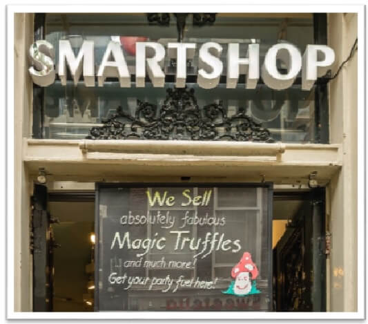 Classic Dutch Smartshop, where you can find different varieties of mushrooms and truffles