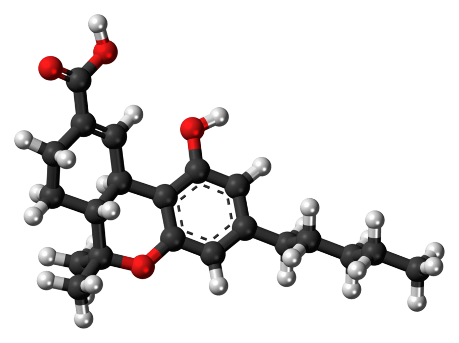 11-nor-9-carboxy-Δ⁹-tetrahydrocannabinol molecule. It is also known as 11-Nor-9-carboxy-THC, THC-11-oic acid or simply THC-COOH