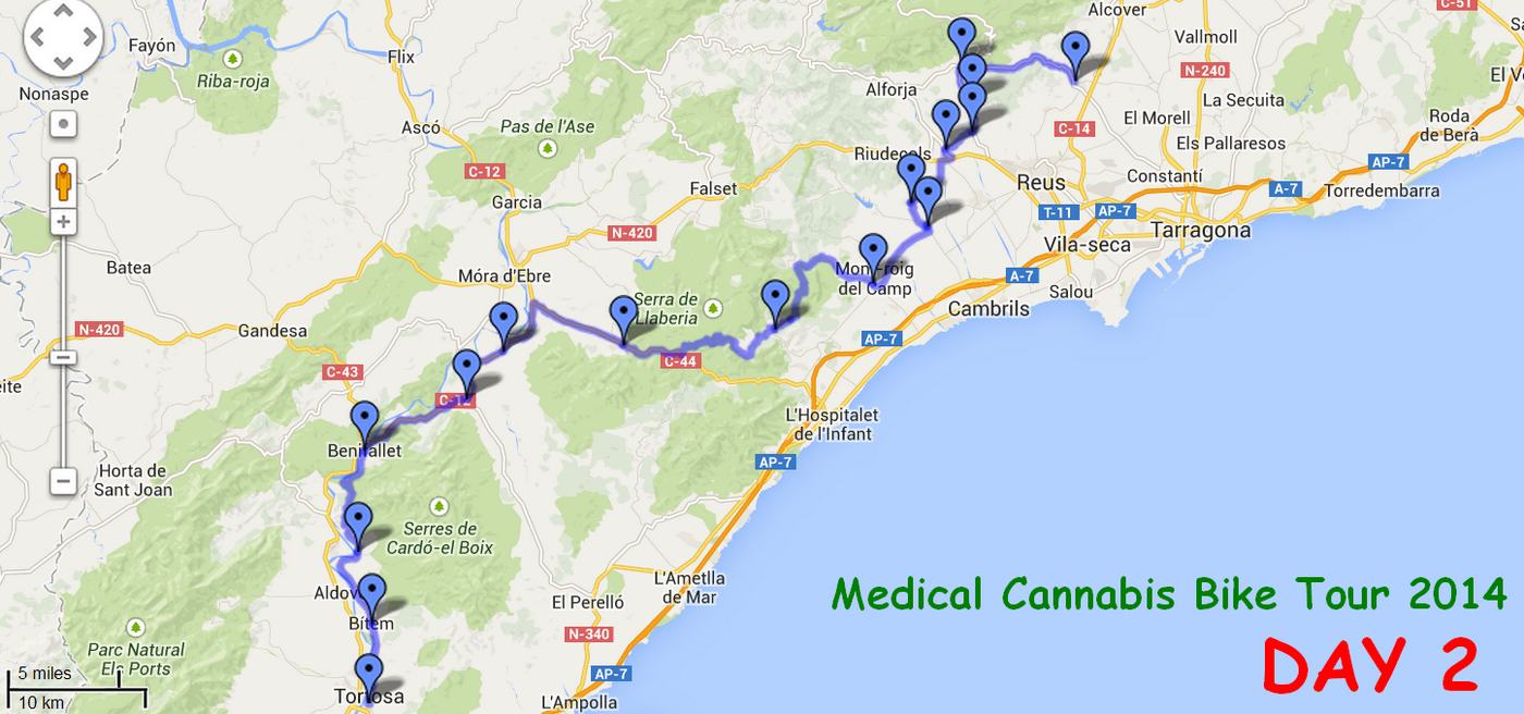 Medical Cannabis Bike Tour 2014 circuit Jour 2