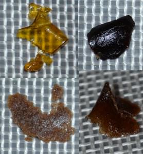 Les différentes méthodes d'extraction donneront des  résines de cannabis aux textures  paticulières
