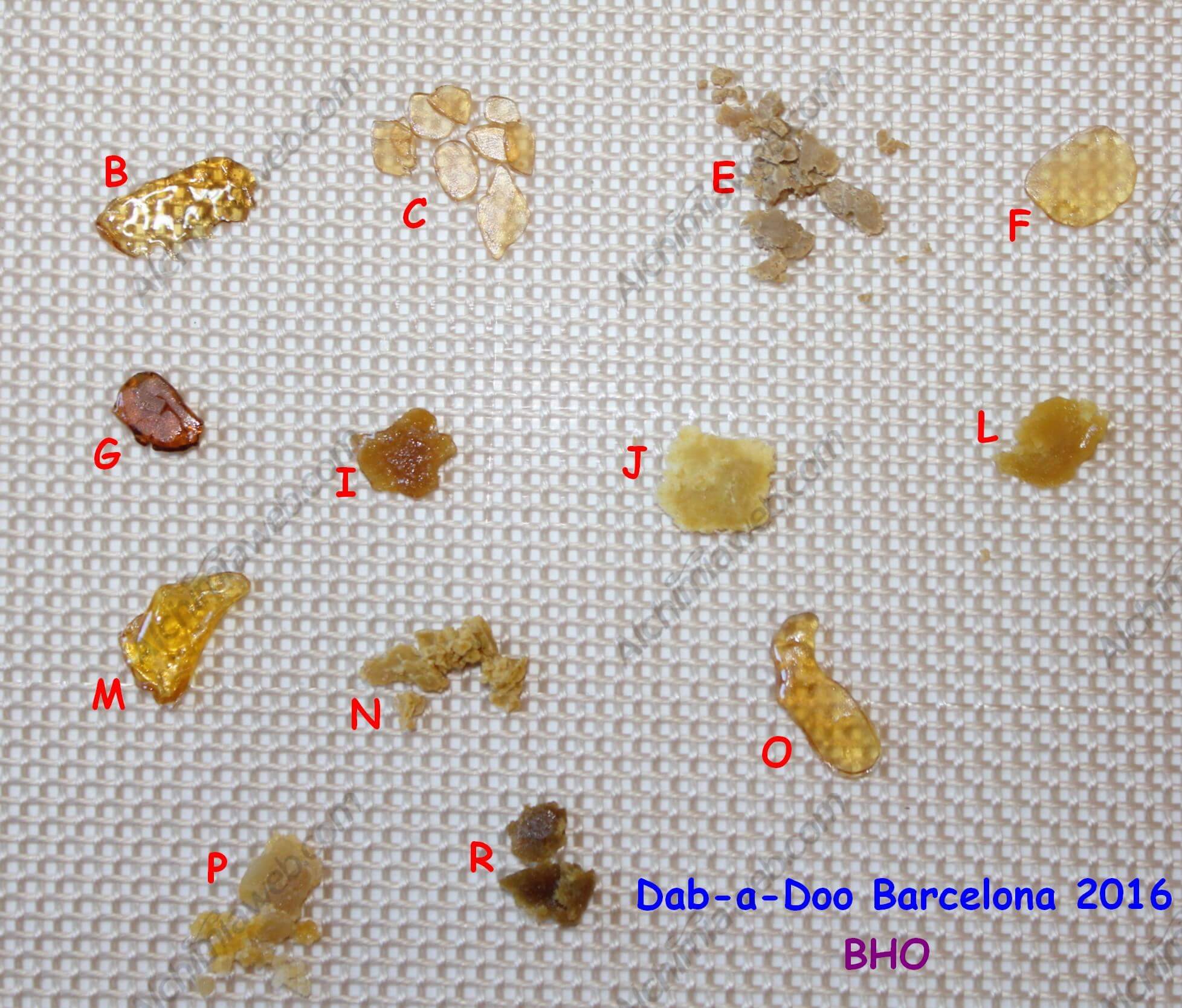 Échantillons d'huile de cannabis de la Dab-a-Doo 2016 de Barcelone