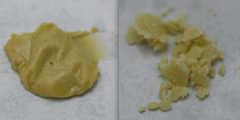  Les gagnants : Rosin de fleur de Old School (Ripper Seeds) à gauche, Rosin de Hash de Zmoothie