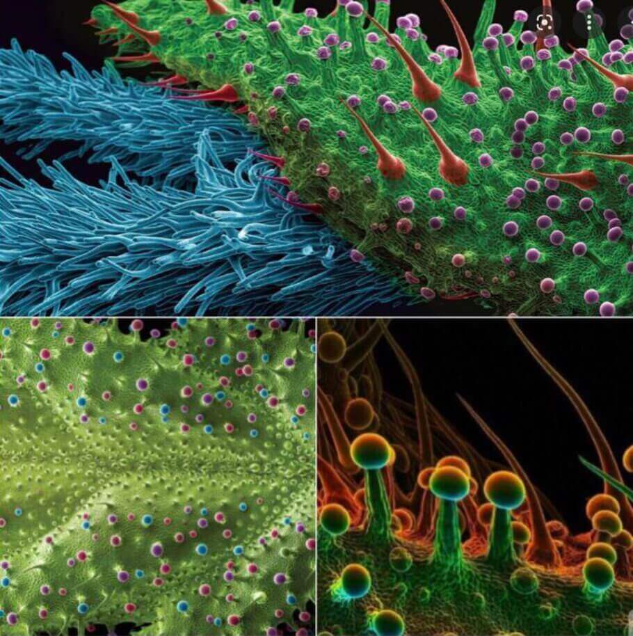 Certaines des images qui apparaissent dans le livre 'Cannabis : Marijuana under the Microscope'