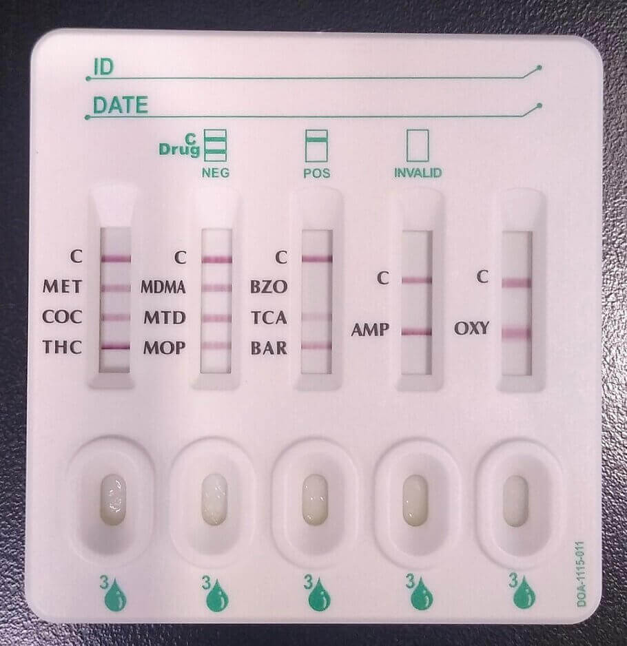 Test urinaire de dépistage de stupéfiants 5 drogues