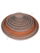 Soucoupes roundes de pots couleur terre cuite