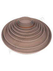 Soucoupes roundes de pots couleur terre cuite