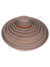 Soucoupes roundes de pots couleur terre cuite