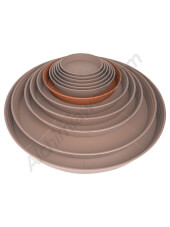 Soucoupes roundes de pots couleur terre cuite