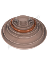 Soucoupes roundes de pots couleur terre cuite