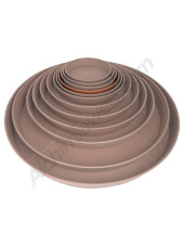 Soucoupes roundes de pots couleur terre cuite