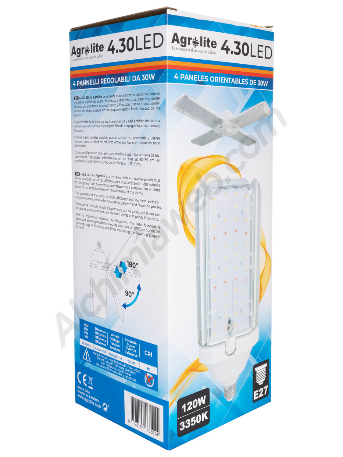 LED 120W Agrolite 4.30 avec panneaux réglables