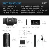 Kit filtre et extracteur avec contrôle WiFi - AC Infinity