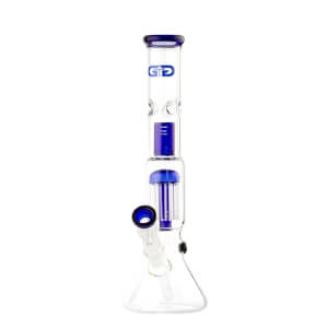 Beaker Bong Glass Blue Shotgun