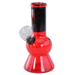 Bong Mini Cristal Rojo Hoja 