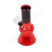 Mini Glasbong Rot mit Blatt