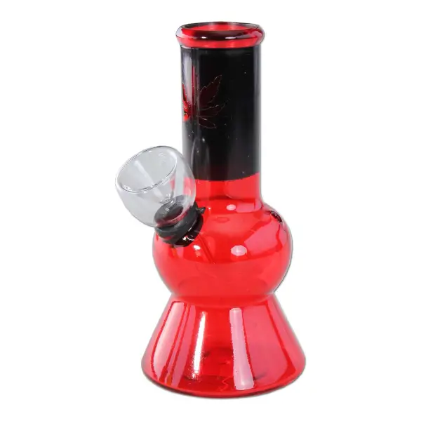 Bong Mini Cristal Rojo Hoja 