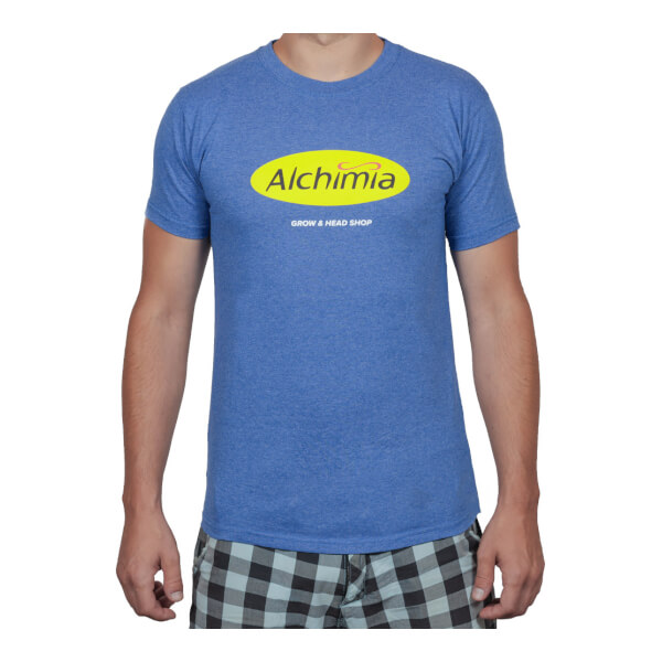 Alchimia Vintage Royalblau marmoriertes T-Shirt