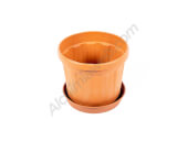 Fenice Terracotta Round Pot with Saucer