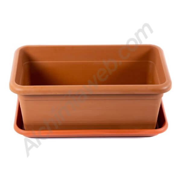 Jardinière Rústica Maxi couleur Terre cuite avec soucoupe