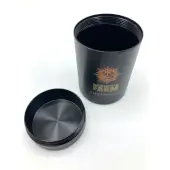 Black metal jar