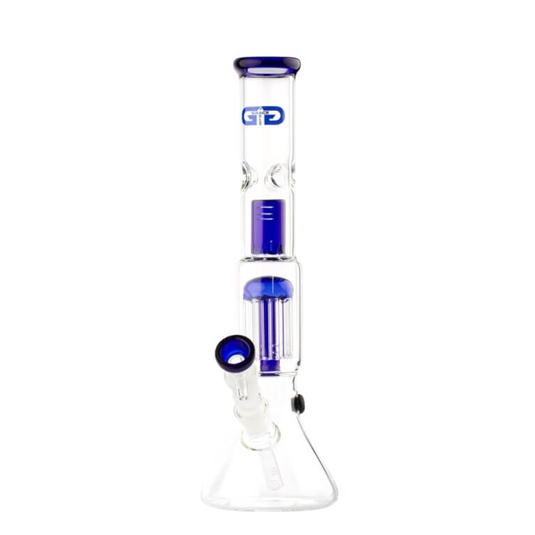 Beaker Bong Glass Blue Shotgun