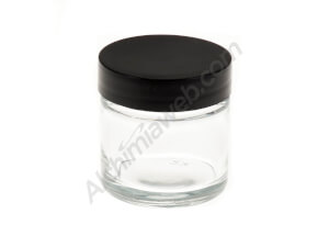 6ml Round Glass Concentrate Jar w/ Silicone Lids - Green Lids