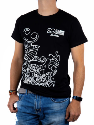 Alchimia Schwarzes T-Shirt zum 20-jährigen Jubiläum