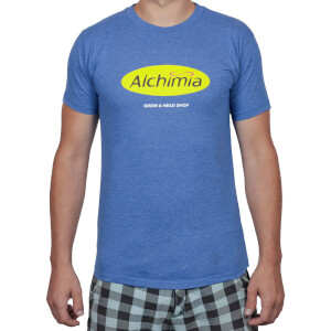 Alchimia Vintage Royalblau marmoriertes T-Shirt