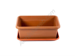 Jardinera Rústica Maxi Terracota con Plato